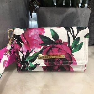 Betsey Johnson Trifold Wallet / Wristlet Roses